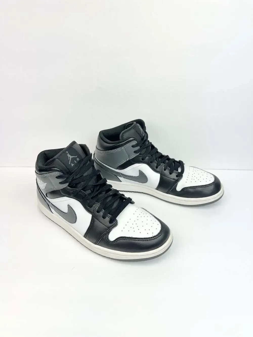 Nike Air Jordan 1 Mid 'Iron Grey' Black White Basketball Sneakers (DQ8426-001)